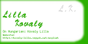lilla kovaly business card